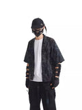 Dazzling Reflective Cardigan Robe Men And Women Five Minute Sleeve Loose Kimono Coat Retro Knit Jacket Trend-Outfit