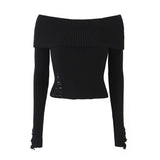 Style Big Lapel Slim Pullover Sweater In Summer-Outfit