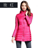 2024 New Autumn And Winter Light Down Jacket Female Long Plus Size Hood Slim Plus Plus Size Coat-Outfit