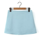 Spring Style Classic Holiday Shorts, Solid Color Shorts, Half Skirt, A-Shaped Skirt.-Outfit