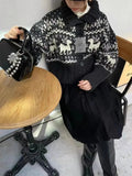 Buttoned Retro Printed Cardigan-Outfit