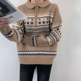 Half Zip Christmas Knit Pullover-Outfit