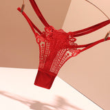 Fongt Trousers Sexy Fine Strips With Scarless Cotton Crotch Solid Color French Transparent Ice Wire Embroidery Shorts