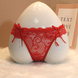 Fongt Thong Female Feeling Scarless Bow Knot Hollow Temptation Close To The Thin Low-Waist T Pants