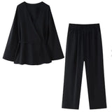 Fongt Women's INS Explosion And Type-Singed Pajamas Pants Set