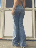 Vintage Star Distressed Cargo Jeans-Outfit