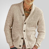Fongt And Winter New Men's Wear Solid Color Collar Thick Knit Shirt Long-Sleeved Open Shirt Sweater Jacket