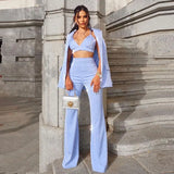 Fongt New Blingbling Highlights A Buckle Suit Corset Micro-Tlave Trousers Set