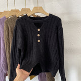 Spring And Autumn New Red Twist Sweater Female Designer Neck V-Neck Long-Sleeved Sweater Pullover-Outfit