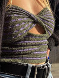Twist Cutout Crop Bandeau Top-Outfit