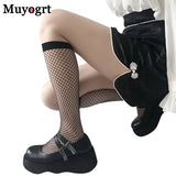 Fishnet Transparent Stockings Over Knee Black White Sexy Suspender Tube Silk Thigh High Cute Sexy Erotic Gothic