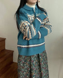 Half Zip Christmas Knit Pullover-Outfit