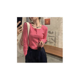 Fongt Sense Long-Sleeved T-Shirt Female 2024 Spring And Autumn New Korean Version Slim Careful Machine Bottom Shirt Short Student