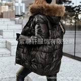 Fongt Thicker Pike Cotton Clothes Winter Warm Hood Can Be Detachable Large Wool Collar Long-Shaped Cotton Clothes Women