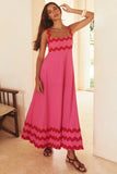 Fongt Southeast Asia New Small Flower Wave Sling Skirt High-End Temperament A-Line Dress-88166-Outfit
