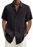 Fongt Explosion Summer V-Neck Button Cotton Cotton Pure Cotton Shirt Shirt Man Shirt