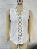 New Summer V-neck Stitching Hollow-out