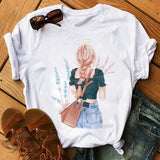 Women Sunflower Girl Printed T