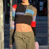 New Color Knit Short Smock Women's Volleyball Button Round Collar Long Sleeve Sun Protection Breathable Cardigan Fashion Sweater-Outfit