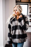 Fongt Autumn And Winter Explosion Coat Loosely Thick Lattice High-Necked Plush Coat Coat Woman