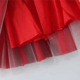 Red Satin Corset Style Tulle Strap Mini Dress-Outfit