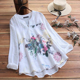 ZANZEA Women's Autumn Blouse Elegant Printed Shirt 2022 Vintage Floral Casual Blusas Female Long Sleeve Shirts