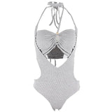 Fongt Popular Sexy Metal Decoration Hollow Wrapped Chest Hanging Neck Band
