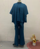 Fongt 2025 New Solid Color Retro Base Knitted Bat Shirt Shawl Three Sets Of Women
