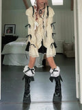 Aesthetics Lace Shirt Grunge Gothic Irregular Blouses Fairy Harajuku Bandage Vintage Lolita Clothes Mall Goth-Outfit