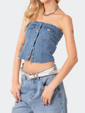 Sexy Slim Waist Denim Vest Woman-Outfit