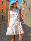 Fongt Dress Women's Spring High Sense 2025 Women's New Temperament Sleeveless Skirt Floral Dress Dress
