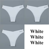 Seamless Panties Ladies Thong Plus Size Women Sexy G String Low Waist Panty Solid Ice Silk Intimates Underwear M-XL