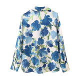 Spring Silk Satin Flower Printed Shirt 2248802-Outfit