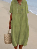 Fongt And Summer 2025 New Women's Clothing Hot Selling Explosive Casual Thin Dress Solid