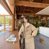 Female 2024 New Korean Version Loose Medium And Long Cotton-Padded Jacket Winter Jacket-Outfit
