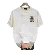 Fongt High-Quality Men's New Cotton T-Shirt Short-Sleeved Simple Design Design Print Round Collar Fashion Top