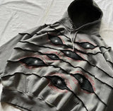 Fongt Demon Eye Series Cotton Hood 90S Vintage Printed T-Shirt L