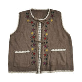 Flower Hollow Out Vest Top Women V neck Sleeveless Sweater