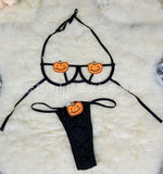 Halloween Strip Steel To Pumpkin Demon Strap Bikini Role-Playing Lingerie