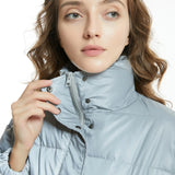 Autumn And Winter Short Sexy Reflective Female Cotton Clothes In High Collar Thick Down Cotton Coat Night Light Bread Clothes-Outfit