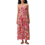 Long Sling Print Dress Women Fashion