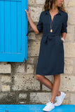 Classy Casual Three-quarter Sleeve Tied