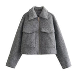 Fongt Spring And Autumn And Winter New Women's Beads Leather, The Short Loose Casual Hair Coat B62805