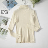 Fongt Sweater Woman With Bottom Shirt Autumn And Winter New Long Sleeves To Keep Warm Body Solid Color Knitted