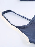 Blue Contrast Color Mock Two Piece