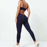 Fongt Tight And Breathable Yoga Exercise Jumpsuit With Wrinkled And Hip Integrated Quick-Drying Fitness Yoga Pants-Outfit