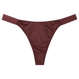 Sexy Ice Silk Scarless Thong Trousers Women Low-Rise Naked Motion Yoga Invisible Lady