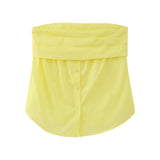 New Pleated Buckle Decorative Elastic Poplin Bra Top 4661008-Outfit