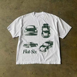Summer Tide Brand National Tide Personality Boy Car Short-Sleeved Printed T-Shirt Loose Round-Collar Couple-Outfit