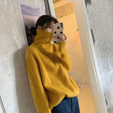 Women Rib Knitting Open Zipper Lapel Sweater 2021 Autumn Vintage Pullover Knitwear Long Sleeve Retro Ladies Knit Jumper